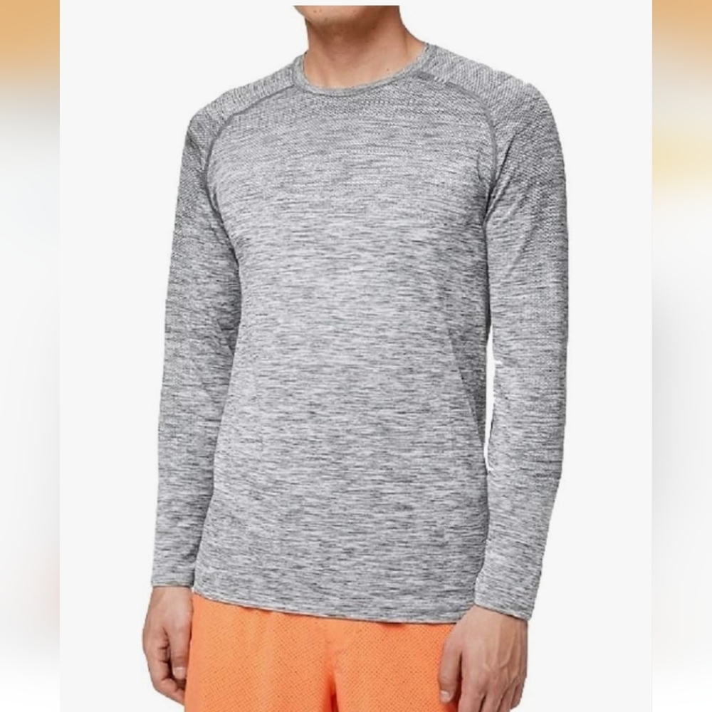 Lululemon Men's Metal Vent Tech Heatered Gray Long Sleeve Shirt XL Like New